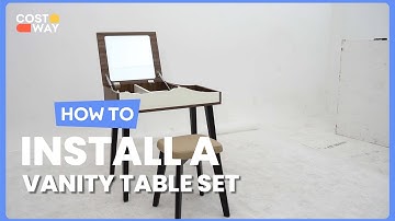 How to Install the Vanity Table Set with Flip Top Mirror and Padded Stool | HW66731 #costway #howto