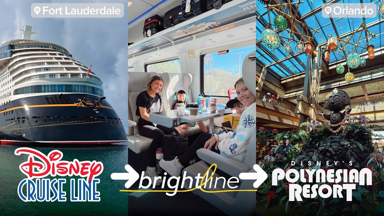From Disney Destiny to Disney World! 🚢➡️ Brightline Train, Polynesian Resort Room Tour & EPCOT