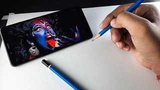 Angry Kali Mata Drawing ,  Step by step Outline Tutorial 🔥 [ For Art Competition ]