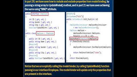Part 22  Including and excluding properties from model binding using interfaces
