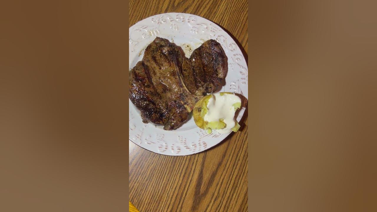 Porterhouse steak and baked potato is for supper tonight YouTube