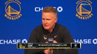 Steve Kerr Postgame Interview | Golden State Warriors beat Houston Rockets 121-116