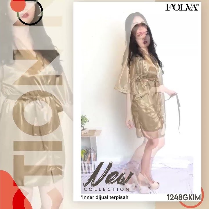FOLVA kimono baju tidur satin 1248GKIM gold all size
