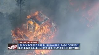 The evacuation zone for black forest fire burning in northern el paso
county has expanded several times. burned at least 10 homes. team
report.