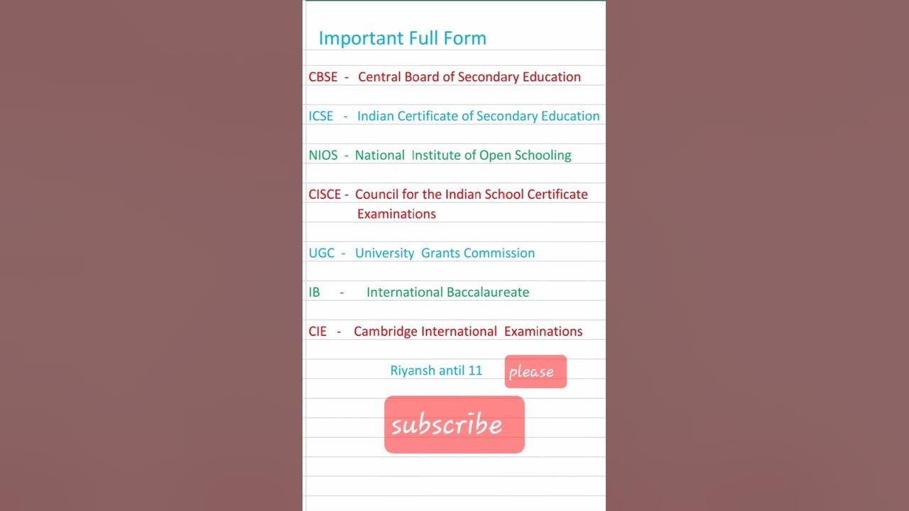 cbse-nios-icse-ugc-cisce-ib-cie-full-form-important-full-form-gk