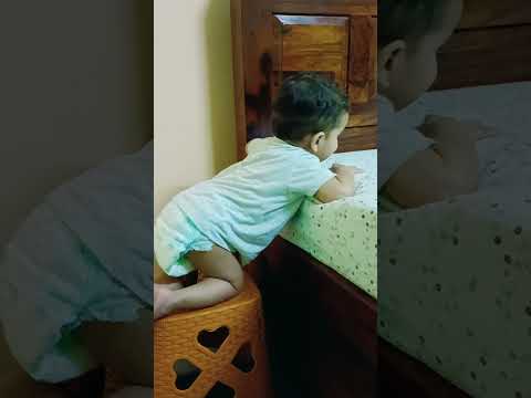 Cute baby first step | baby climb on #babyshorts #baby #shorts #youtubeshorts #boys #train #funny