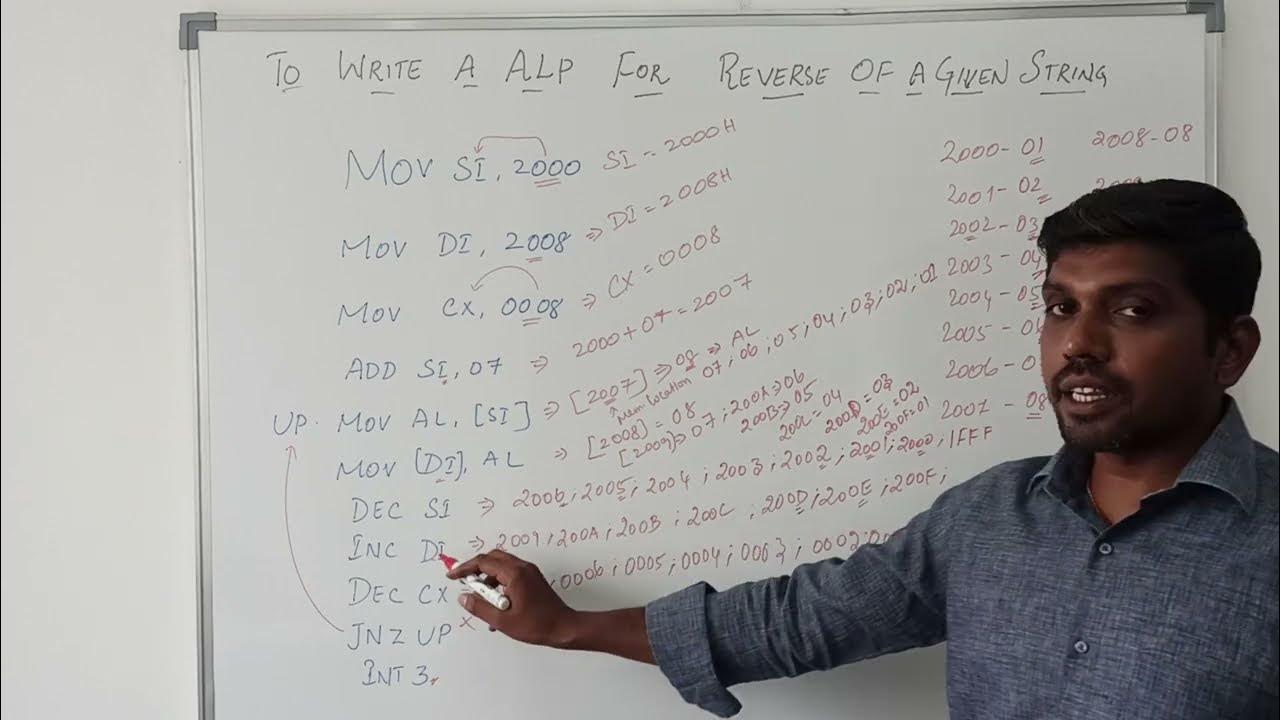 Write an ALP for Reverse of a Given String in 8086 Microprocessor | S ...