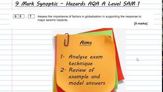 AQA Geography A Level 9 Evaluate Synoptic Hazards Globalisation and seismic response