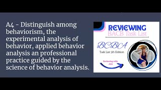 BCBA Task List 5th Edition A4 Review