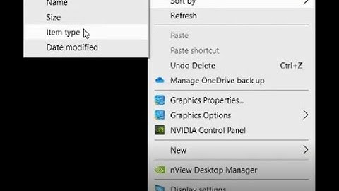 How to sort desktop icon by Item type? Window 10