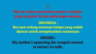 10. Ungkapan sehari-hari dalam Bahasa Manado / Indonesia / Inggris part 6.