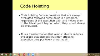3 2 COMPILER DESIGN  - GLOBAL OPTIMIZATION(Cont...)