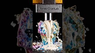 🥵Ice Cream Crushing Challenge Hydraulic Press Power #RakeshCrushLab #shortsfeed#viral #shorts #hindi