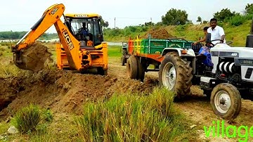 Eicher 485 Range power plus tractor with fully loaded Trolley by JCB 3DX Machine | jcp and tractor