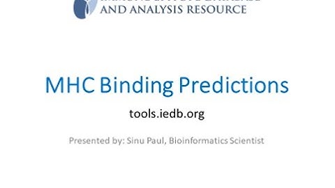2019 User Workshop – 2.1 – MHC Binding Predictions