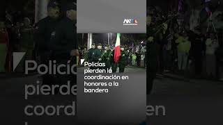 TROPIEZO PATRIO | Escolta de policías municipales se descoordina en pleno acto cívico en Jalisco