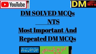 DM Solved MCQs NTS//Chemistry with Mudassar Tanoli