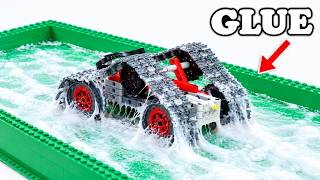 Driving LEGO Technic Cars Cross Sticky Glue Trap – Will They Escape? |    Brick Sound