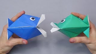 DIY เคลื่อนกระดาษปลาตัวง่ายๆกระดาษสำหรับงานฝีมือโดยเด็กๆ
