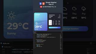 Simple Weather Application UI #html #css #javascript #tutorial #programming #beginners #trending