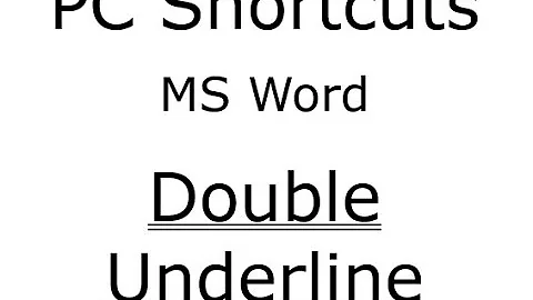 Shortcut for MS Word to add basic Double Underline to Text