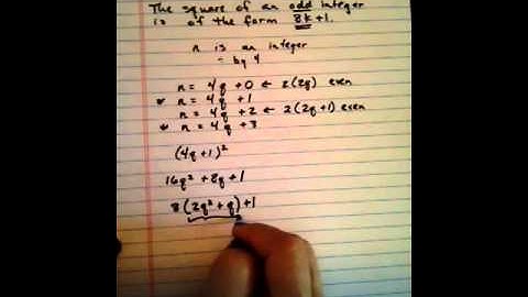 2.1 Square of an Odd Integer