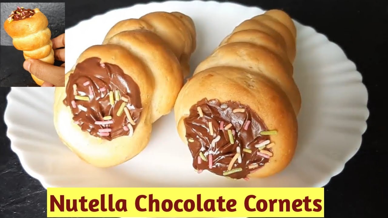 How to Make Eggless Nutella Chocolate At Home Cone Pav with