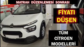 Matrah Düzenlemesi̇ Sonrasi Fi̇yati Düşen Ci̇troen Modelleri̇