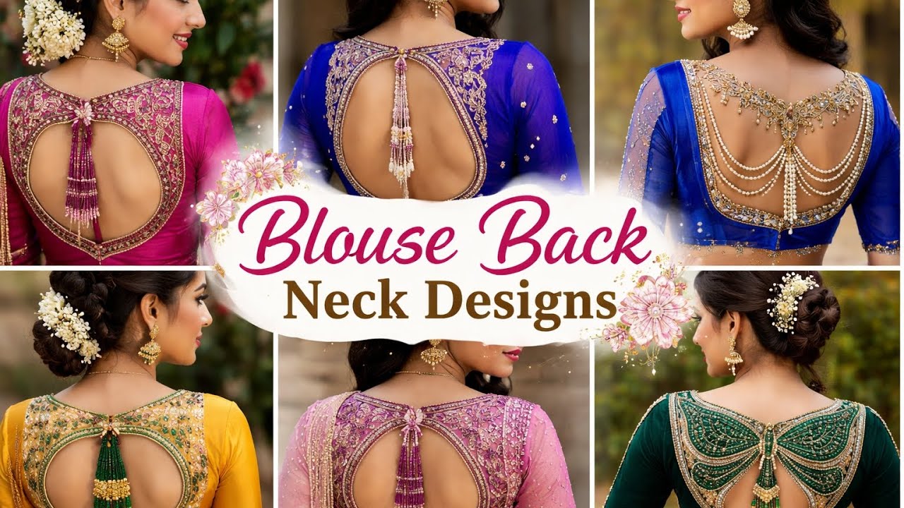 💯❤Be❤autiful Blouse Back Neck Design ideas||Unique Blouse Back Neck Designs for silk sarees😘||