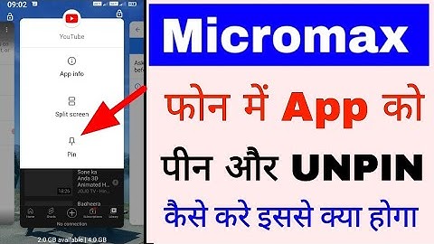 Micromax phone me app ko pin/unpin kaise kare।how to pin/unpin app in micromax। micromax app pinning