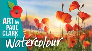 How to paint a poppy field in watercolour