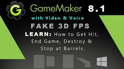 Game Maker 8.1: Fake 3D FPS, How to Get Hit, End Game, Destroy & Stop at Barrels.