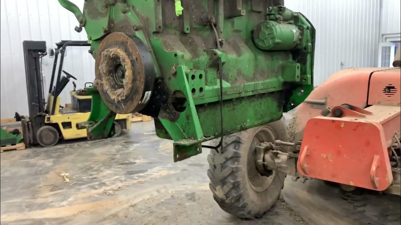 ripping-out-the-engine-in-our-john-deere-9500-combine-youtube