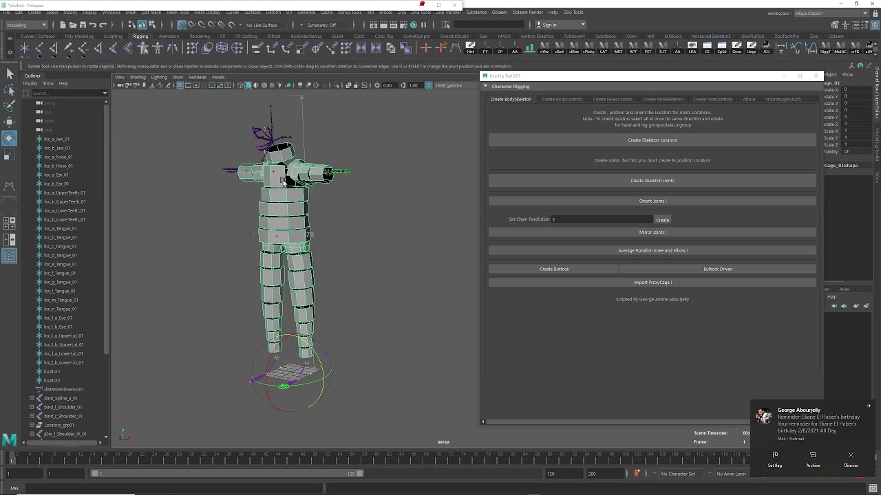 Auto Rig System For Characters in Autodesk Maya- python Script