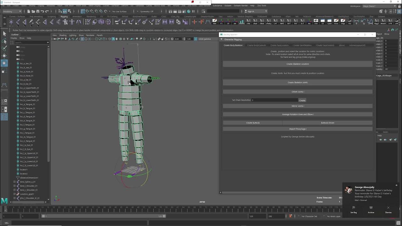 Auto Rig System For Characters in Autodesk Maya- python Script - YouTube