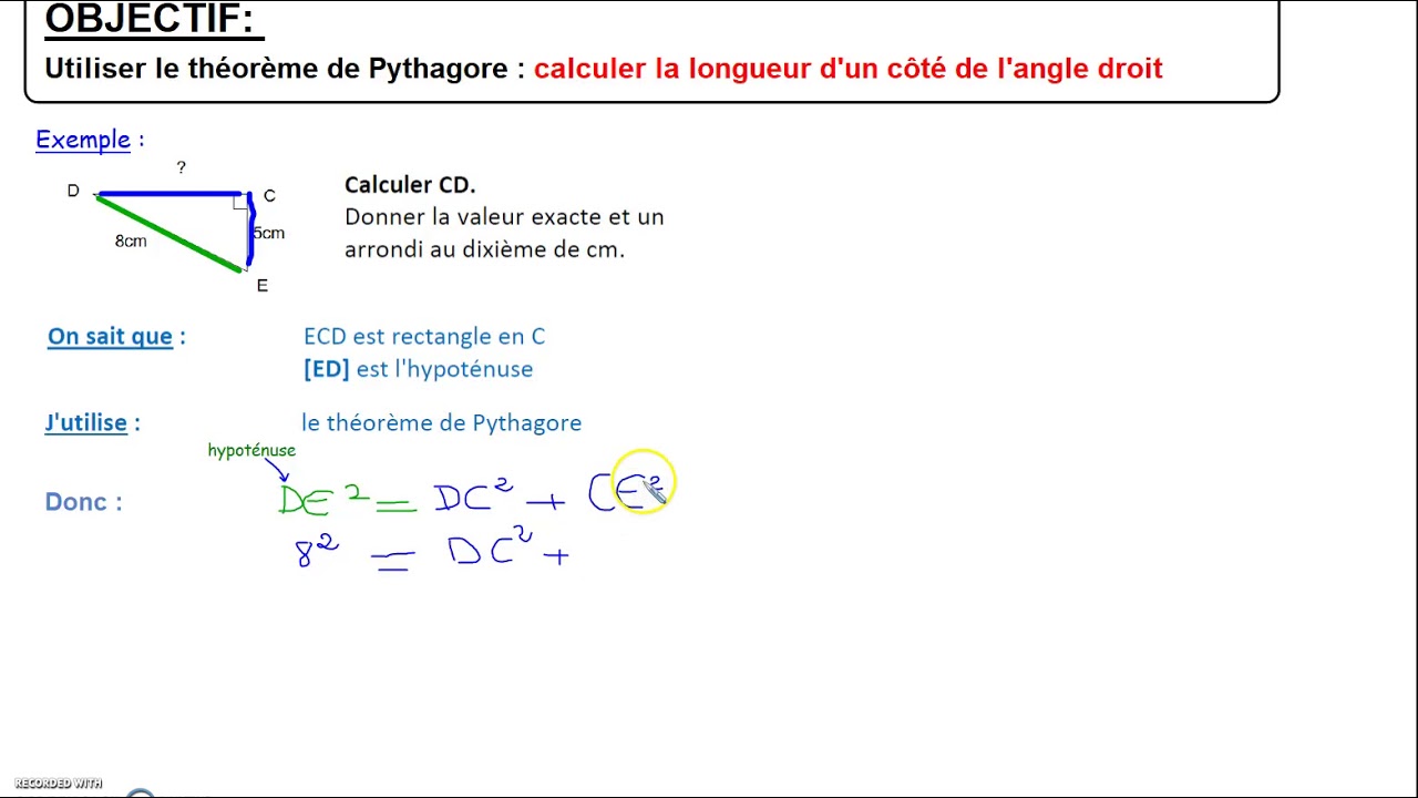 Theoreme De Pythagore Et Sa Reciproque By Sonia Jellali On Genially