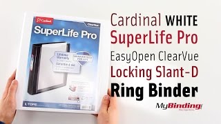 Cardinal White SuperLife Pro EasyOpen ClearVue Locking Slant D Ring Binder