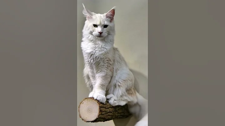 Video 11294851: white maine coon cat, cute maine coon cat, post cat