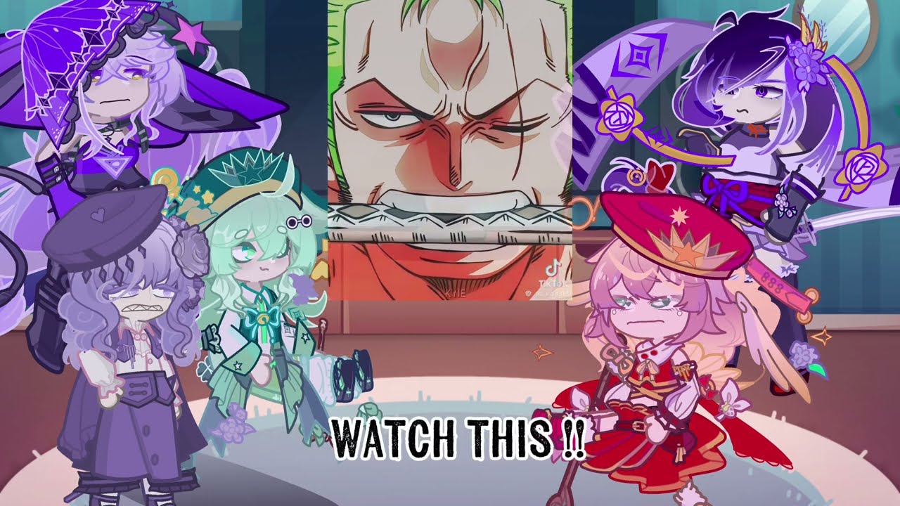 Genshin impact react to aether as zoro | Onepiece | Strawhat | luffy | Gacha life