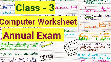 Class 3 Computer Annual exam Question Paper 2024-25 | Class 3 Exam Paper Computer worksheet