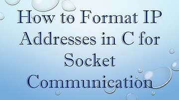 How to Format IP Addresses in C for Socket Communication