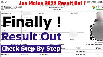 Finally ! Jee Mains 2022 Result Out |Jee Mains 1st Session Result Declared Jee mains Result 2022