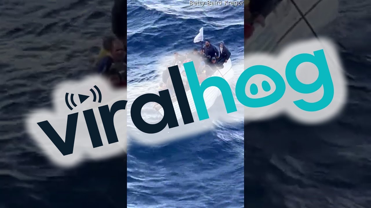 Cuban Refugees on Crowded Boat Cry for Help || ViralHog