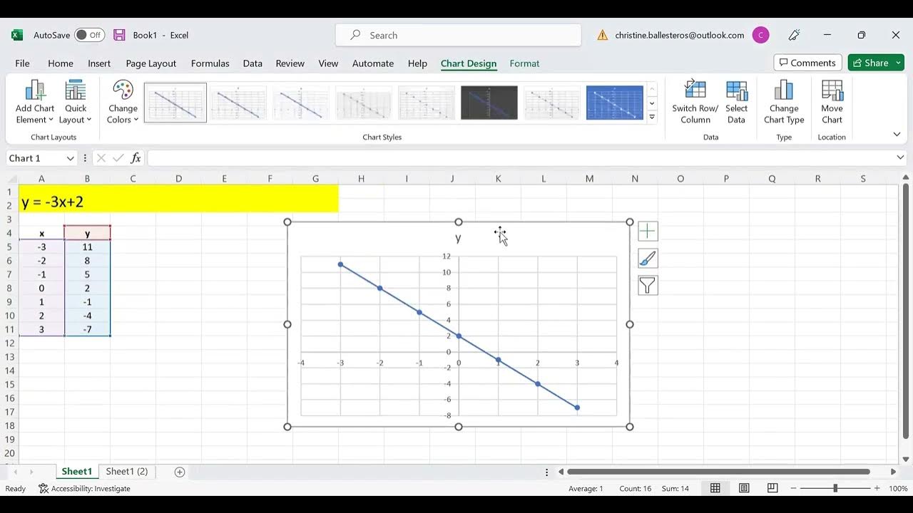 How To Graph Linear Equations on Excel - YouTube