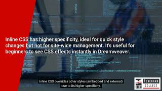 Apply Inline CSS to Web Page Elements Using Dreamweaver (LU5/LO1)