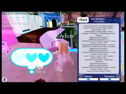 Bad Romance By Lady Gaga Roblox Piano Royale High Youtube - roblox royale high piano