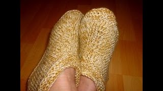 Меланжевые тапочки спицами Меланжевые тапочки спицами