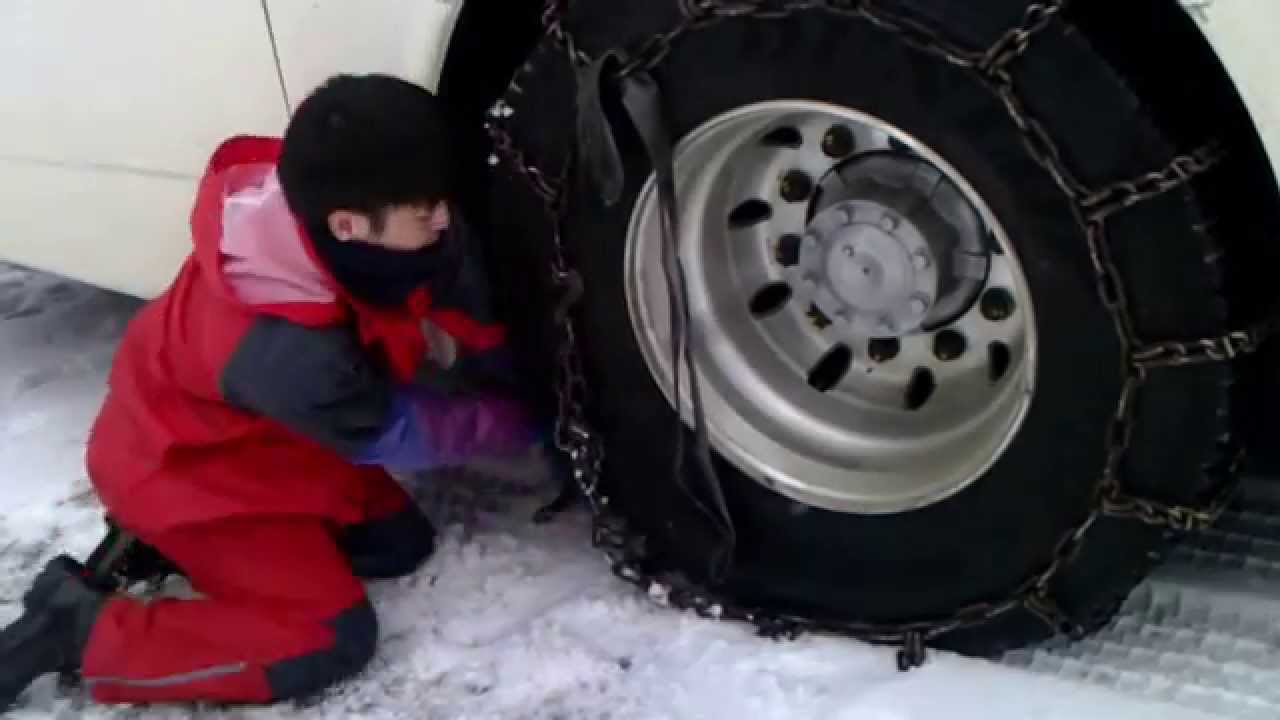 銀河鉄道貸切バス 雪道バス研修 酷寒でのチェーン装着 Youtube