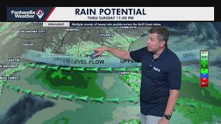 More clouds Saturday, scattered showers and a few thunderstorms out and about on Sunday