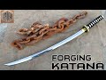 Forging a KATANA out of Rusted Iron CHAIN